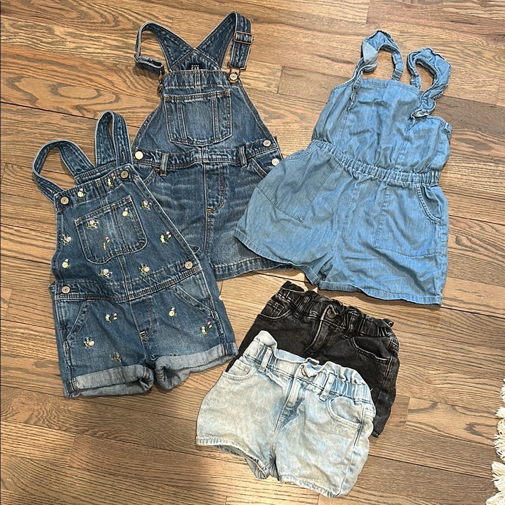 GAP Blue and Black Denim Overalls